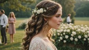 coiffure mariage cheveux mi long